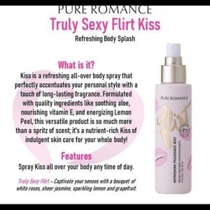 Truly sexy flirt kiss Body splash